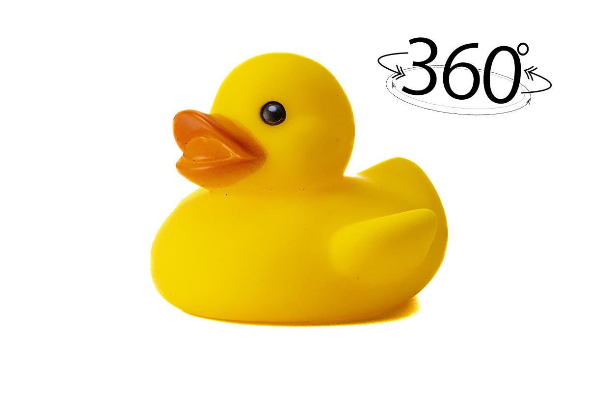 アヒル360度ロゴ付き(rubber duck)